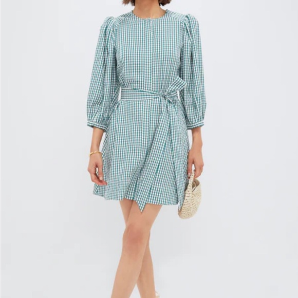 Pomander Place Tuckernuck green Checkered Long Sleeve Dress - Picture 2 of 6